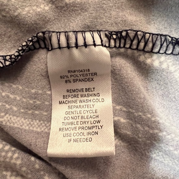 Derek Heart Navy & White Floral & Stripe Tunic Top, super soft - Picture 10 of 11